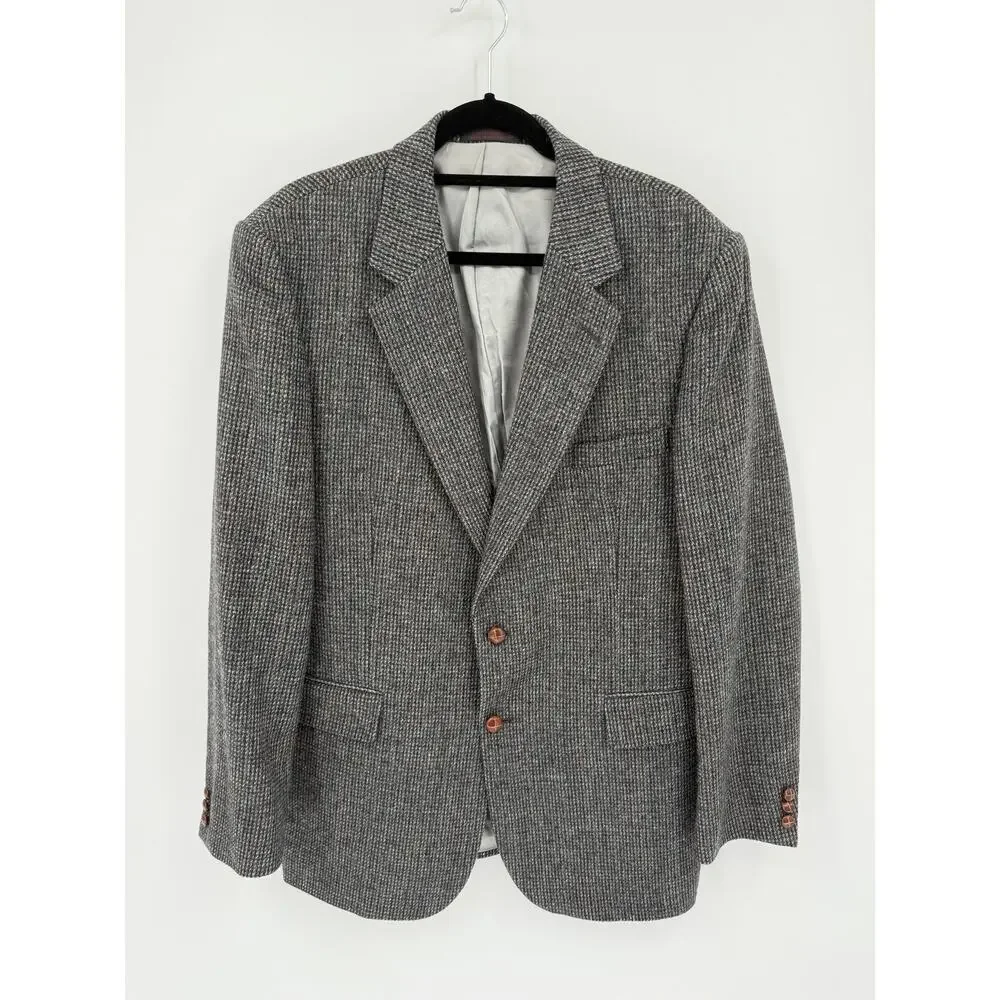Boston Traders Men's 100% Wool Tweed Sport Coat Blazer 42L Career Fall Winter